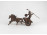 Régi római gladiátor harci szekéren kisplasztika bronz szobor 28.5 cm 