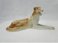 Régi ROYAL DUX porcelán hosszúszőrű agár 31cm
