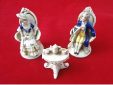 Régi barokk főúri porcelán miniatúra szett 