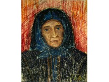 Kékkendős asszonyportré