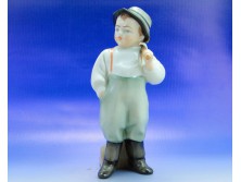 Régi Zsolnay porcelán vízhordó kisfiú figura