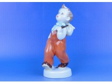 Jelzett Royal Dux porcelán kisfiú figura