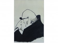 KS jelzéssel karikatúra fej 1955-ből 