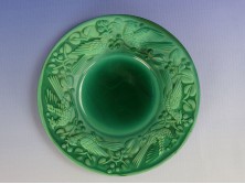 Antik jelzett malachit zöld tányér cca 1930