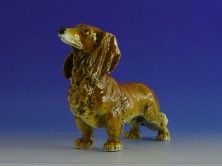 Régi ENS tacskó porcelán kutya figura