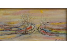 Fontos Sándor : Alkony előtt 16 X 30 cm