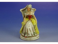 Régi barokk porcelán úrhölgy márkinő figura