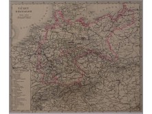 Antik acélmetszet térkép NÉMET BIRODALOM