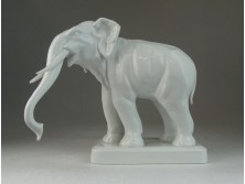 Régi fehér herendi porcelán elefánt