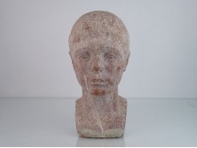 Régi vörösmárvány kislány fej szobor 33 cm