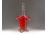 Régi muránói jellegű piros üveg kosár 22 cm