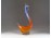 Színezett kék piros üveg hattyú madár 24 cm