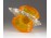 Muránói jellegű narancs üveg kosár 20 cm