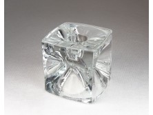Művészi üveg kocka dísztárgy 7 cm