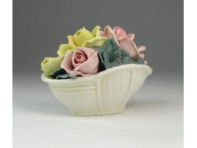 Régi ENS porcelán rózsás kosár