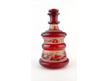 Antik bíborpácolt biedermeier dugós üveg 20cm