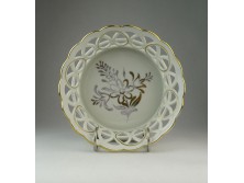 Régi aranyozott Herendi porcelán kosár