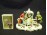 Antik mini porcelán főúri jelenet talapzaton