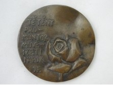 Régi jelzett JANZER FRIGYES bronz plakett 8cm