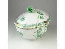 Indiai kosaras Herendi porcelán bonbonier