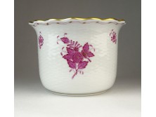 Lila Apponyi mintás Herendi porcelán kaspó